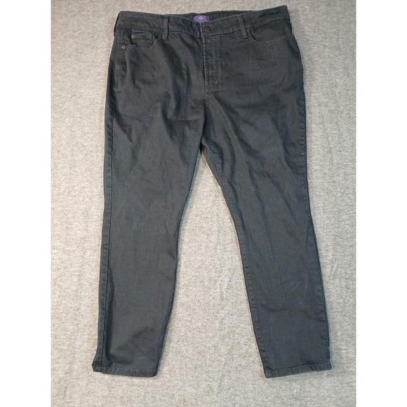 NYDJ Denim - NYDJ Jeans Women Sz 18P Black Clarissa Slim Ankle Denim Stretch Lift & Tuck Tech